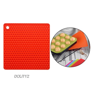 [DOLITY2] Trivet de silicona resistente al calor fácil de limpiar para portavasos de horno rojo