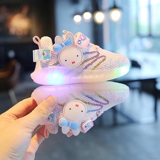 mybaby zapatillas de deporte antideslizantes con tejido de mosca led para bebé/niña/niña/transpirable