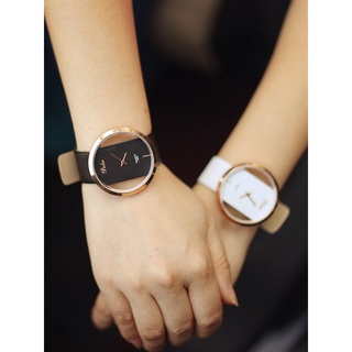 Watch female Korean fashion student retro Harajuku large dial transparent double-sided hollow personality fashion watch couple watch