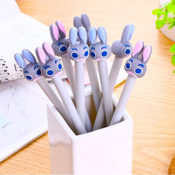 Bolígrafo de Gel de oreja de conejo/estuche de lápices de tinta negra de dibujos animados/lindo/utensilios de escritura
