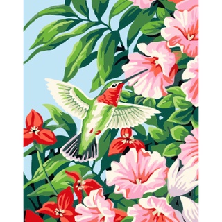 pintura por números diy primavera pájaro flores pintado a mano lienzo pintura al óleo