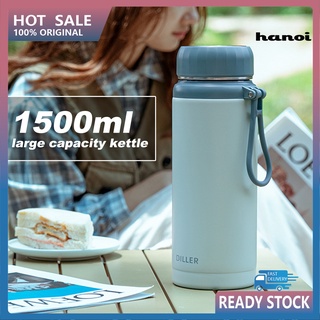 Hql_1000/1200/1500ml botella de agua a prueba de fugas de boca ancha de acero inoxidable 304 de gran capacidad vaso taza para deportes