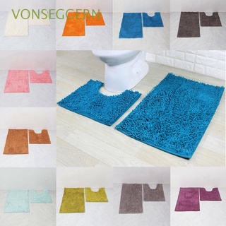 vonseggern tumble twist alfombra de baño puerta de entrada alfombra de baño alfombra cocina chenilla inodoro 2 unids/set absorbente gruesa alfombrilla de suelo/multicolor (1)