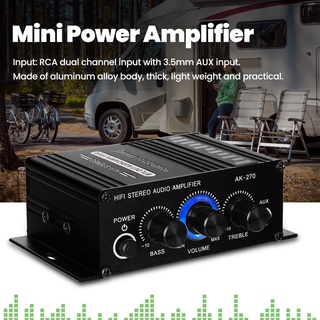 AK270 Mini Audio 2 Canales Estéreo Amplificador De Potencia Portátil Sonido AUX Entrada Altavoz Para Coche Y Hogar (3)
