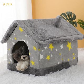 [KUKU] Perro casa acogedora cama para mascotas invierno cálido nido cueva cama para dormir para gatos y perros