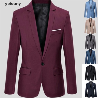 [yei] hombres de negocios blazer formal abrigo de manga larga solapa slim se adapta a un traje buttom 586co