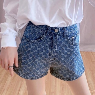 pantalones cortos de mezclilla de cintura alta en stock: niñas coreanas moda casual verano pantalones retro estilo estudiantes pantalones cortos sueltos