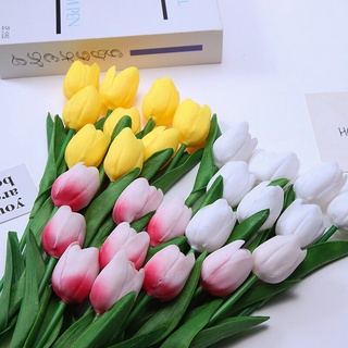 5 Piezas De PU Mini Tulipán Artificial Flor Hidratante De Silicona Simulación Boda Decoración Del Hogar Props