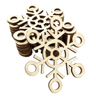 10Pcs Assorted Wooden Snowflake & Rings Cutouts Craft Embellishment Gift Tag Wood Ornament For Weding Christmas DIY