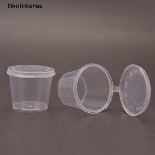 [twointeres] 25pcs 25 ml desechables plástico para llevar salsa taza recipientes caja de alimentos caja de pintura [twointeres]