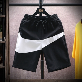 pantalones cortos para hombre, color negro y blanco, pantalones cortos de verano transpirables y cómodos, pantalones de cinco puntos