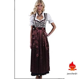 Jennifer - trajes de Oktoberfest tradicionales alemanes para mujer, vestido clásico, traje de tres piezas