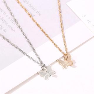 Coreano delicado collar de mariposa moda Retro oro plata cadena personalidad clavícula mujeres accesorios regalos