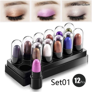 [SH] 12Pcs Women Glitter Color Changing Eyeshadow Pens Pencils Waterproof Eye Makeup (1)