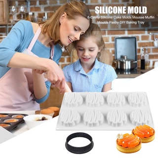 moldes de silicona de 8 cavidades para tartas mousse muffins moldes de pastelería diy bandeja para hornear (3)