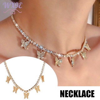 Wx9e collar colgante en forma de mariposa de aleación gruesa cadena no se desvanece Vintage gargantilla collar joyería regalos para mujeres