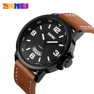 [Warranty]reloj Skmei 9115 de cuarzo impermeable para hombre-Café