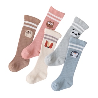 -LZZ- -calcetines Transpirables para rodilla, primavera otoño invierno, pequeñas niñas, niños, estilo dulce, dibujos animados, animales Jacquard