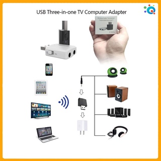 Adaptador transmisor Receptor De audio inalámbrico Bluetooth 5.0 Usb/tres en uno Adaptador De computadora Tv