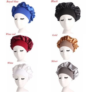 GLOWITHH Hair Accessories Night Sleep Hat Head Cover Elastic Head Wraps Wide Band Satin Cap Women's Fashion Bonnet Stretch Soft Hair Loss Chemo/Multicolor (2)