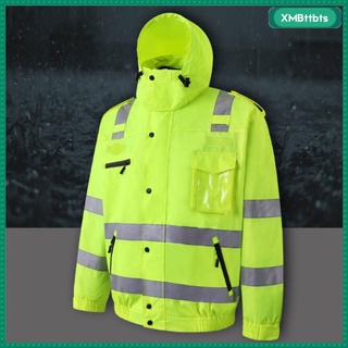 abrigo reflectante de seguridad extraíble forro hi-vis patrol impermeable chaqueta