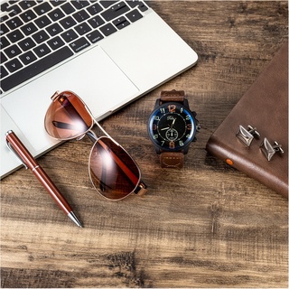 [nuevo disponible] set de regalo para hombre bellamente envuelto reloj + gafas de sol set de moda tendencia set-4 unids/set