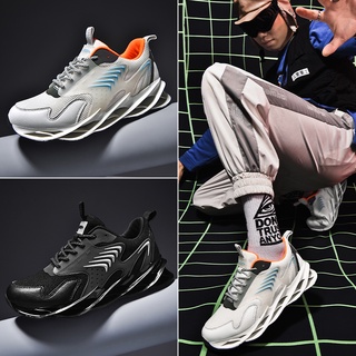 Tamaño 39-47 moda deportes Casual hombres zapatos de malla transpirable ligero absorción de golpes luminoso zapatillas de deporte