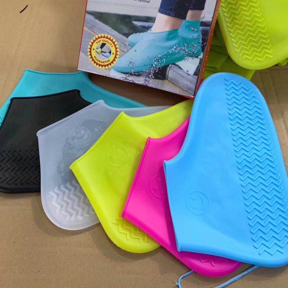 reutilizable látex impermeable zapatos de lluvia cubre /resistentes antideslizantes de goma botas de lluvia accesorios/lavable impermeable pu zapato cubierta (8)