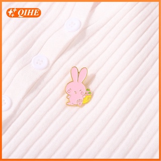 Cartoon Rabbit Lapel Pin Cute Animal Enamel Brooch Backpack Badge Collectible Jewelry Gift for Friends