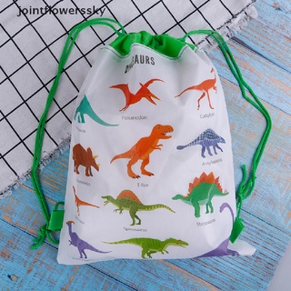 jfco dinosaurio bolsa de regalo no tejida bolsa mochila niños viaje escuela cordón bolsas cielo