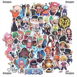 <dengyou> 50 pegatinas de anime de una pieza luffy para coche, portátil, monopatín, mochila