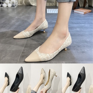 mujer zapatos de tacón alto de moda puntiagudo boca poco profunda zapatos de trabajo zapatos individuales (1)
