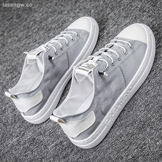 hielo de seda transpirable zapatos de lona de los hombres s otoño 2021 nueva tendencia blanco zapatos coreanos zapatos de junta todo-partido casual zapatos de moda