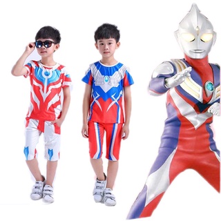 juego de ropa de niño 2 piezas de halloween ultraman anime disfraz de superhéroe cosplay traje