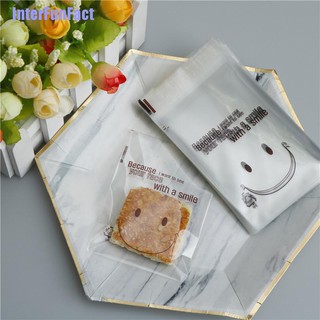 [IFF] 100 bolsas de galletas de plástico autoadhesivos para cara de sonrisa