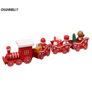 Channelly Novel tren de madera juguete de navidad modelo de tren de madera multifuncional para el entretenimiento