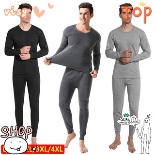 VISY Thermal Clothes Thermal Underwear for Men Warm Top & Bottom Set Men's Long Johns Set Cold Weather Winter Fleece Lined Ultra Soft Men's Thermal Underwear Set/Multicolor