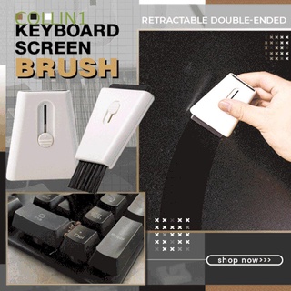 COLLIN1 High Quality Computer Screen Brush Universal Keyboard Cleaner Keyboard Clean Brush CD Brush Creative Double-Ended Multi-function Push-pull Style Cleaning Kit Laptop Cleaning Brush/Multicolor