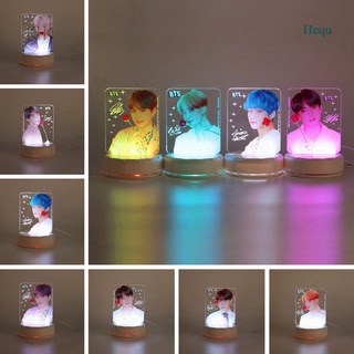 Hequ Kpop BTS LED Night Lights MAP OF THE SOUL : PERSONA Photo Desk Lamps Surrounding bulletproof Youth League colorful LED acrylic light