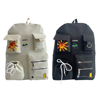 mochilas de lona con estampado de dibujos animados para estudiantes/estudiantes/escuela/mochilas grandes