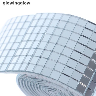 glwg vidrio autoadhesivo mini espejo cuadrado mosaico azulejos para baño hecho a mano manualidades brillan