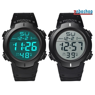 zebo honhx - reloj de pulsera digital para deportes, correa ajustable, retroiluminación