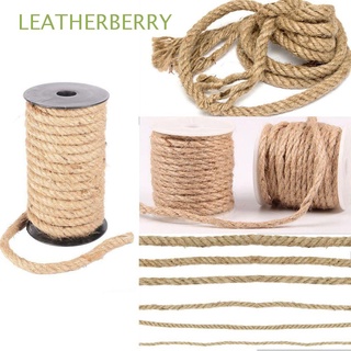 leatherberry 4/6/8/10 mm cuerda de cuerda de intage diy cuerda de yute marrón natural decoración de fiesta boda arpillera fuerte para manualidades