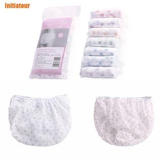 Initiatour^-^ 7PCS algodón embarazada ropa interior desechable bragas prenatales posparto bragas (1)