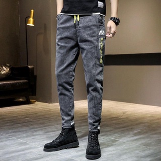 Street Wear 2021 Invierno Jeans Hombres Suelto Tobillo Corbata Mono Versión Coreana Moda Casual Todo-Partido H