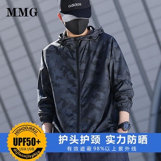 ✟✥✁Sun protection clothing men s ultra-thin breathable tide brand anti-ultraviolet men s sports skin clothing large size sun protection clothing jacket summer