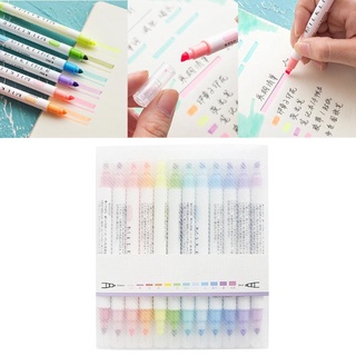 Joy marcador de doble cabeza plumas lindo tipo coreano con Color caramelo fluorescente marcador de Color agua (1)