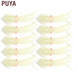 Señuelos de pesca puya 10 pzas/señuelos de pesca de calamar resistentes duraderos luminosos vivos cebo de silicona suave
