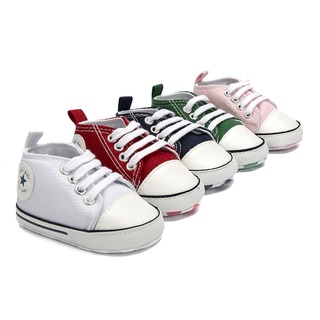 ❂Ol✲Baby Daily Unisex zapatos, suela suave antideslizante recién nacido zapatillas de lona con cordones para niños pequeños, primer andador,