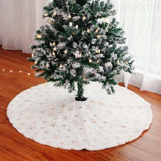 Falda de árbol de navidad copo de nieve decoración de árbol bordado Festival adorno estera LovelyHome